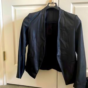 Soft matte black goat leather jacket.
